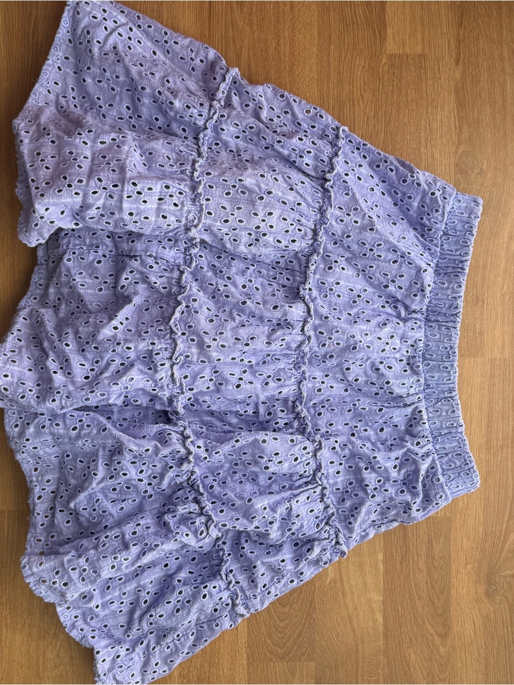 Bershka spring/summer outfits Lavender Eyelet Crop Top & Tiered Skirt Set - Picture 7 of 9